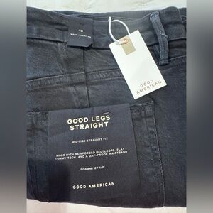 Good American Women's Black Straight Leg Jeans